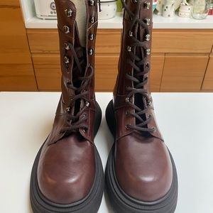 L’intervalle Brown Leather Lace Up Boots sz 38
